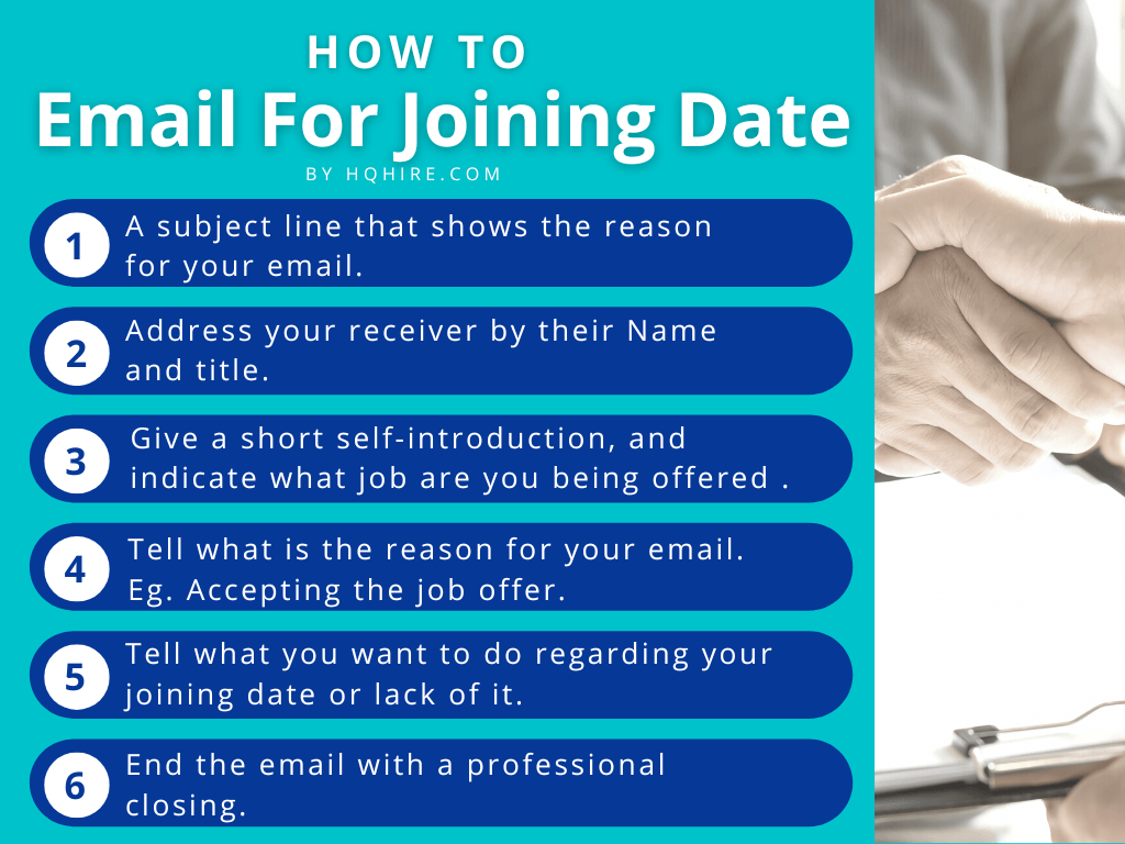 how to mention joining date in email