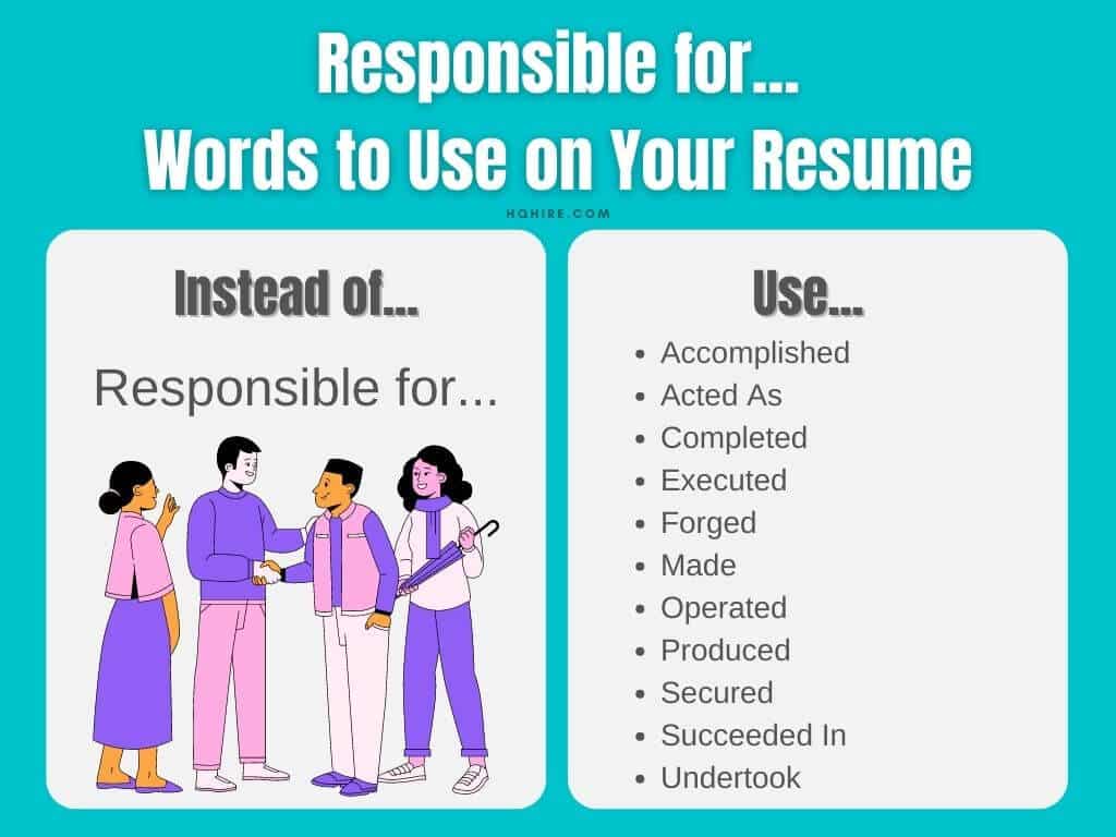 what's another word for responsible on a resume